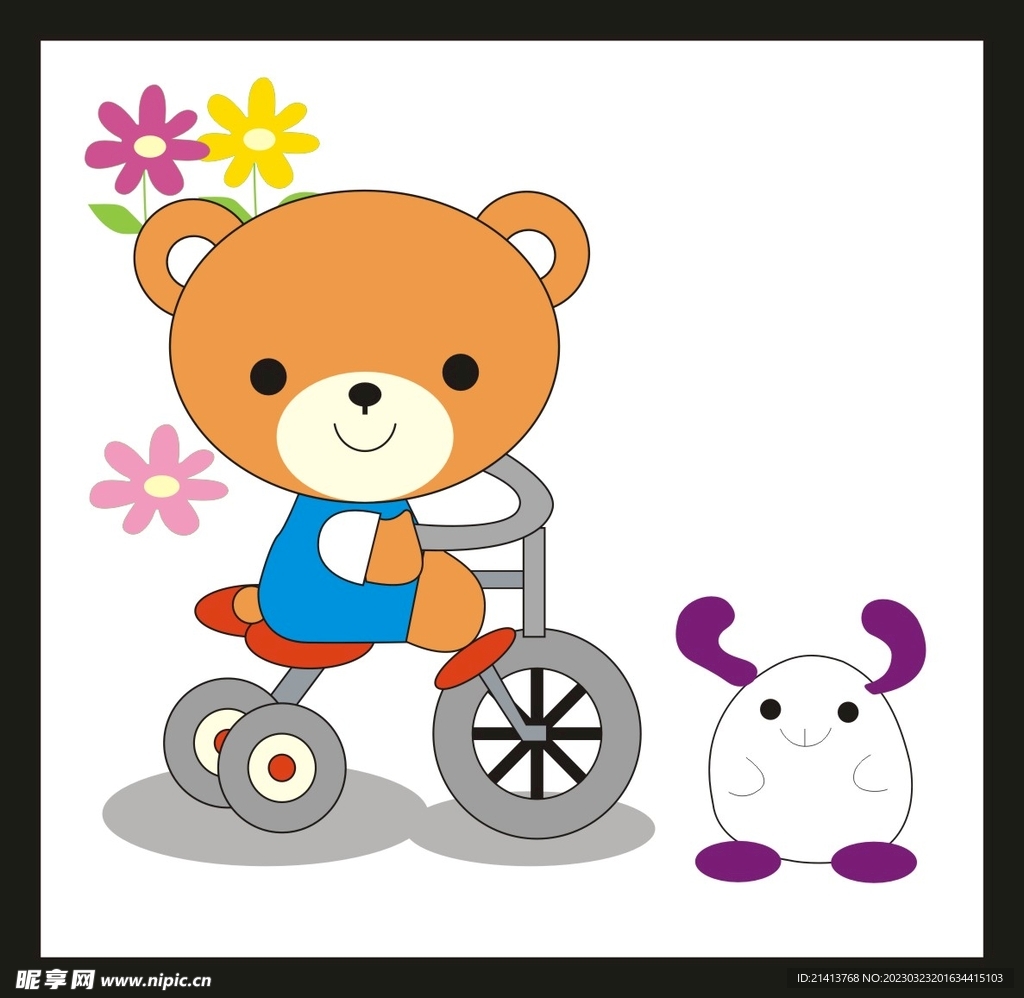 手绘卡通小熊
