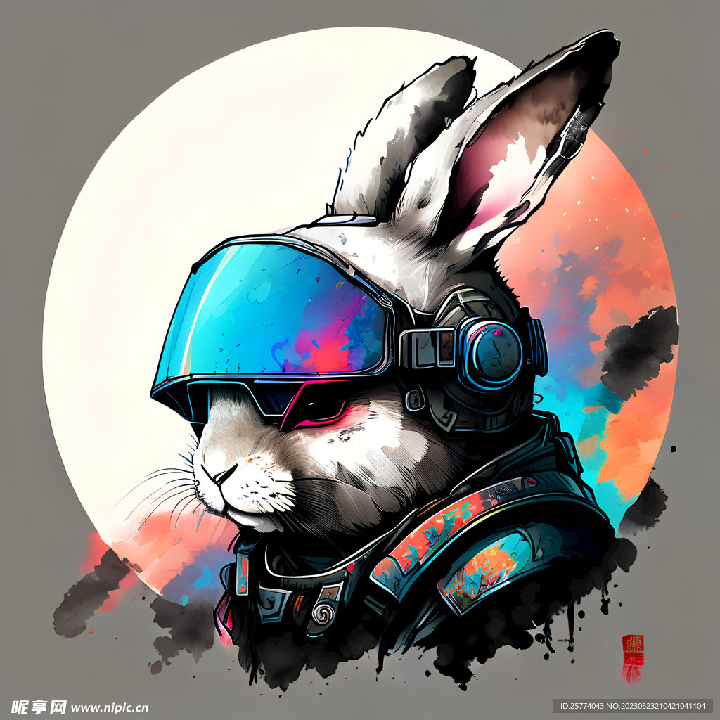 十二生肖兔子插画