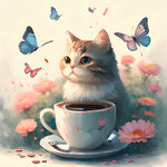 卡通插画猫