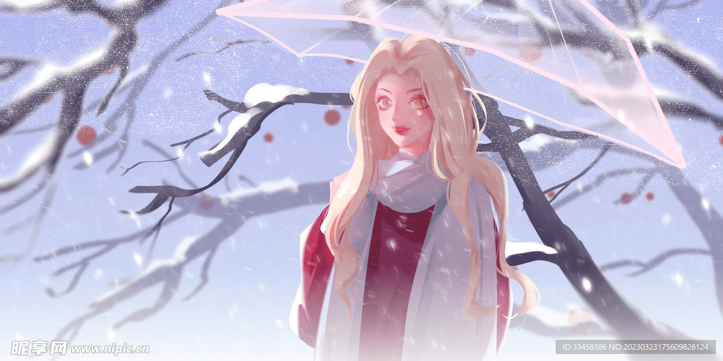 雪中少女