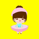 爱干饭的小女孩卡通形象