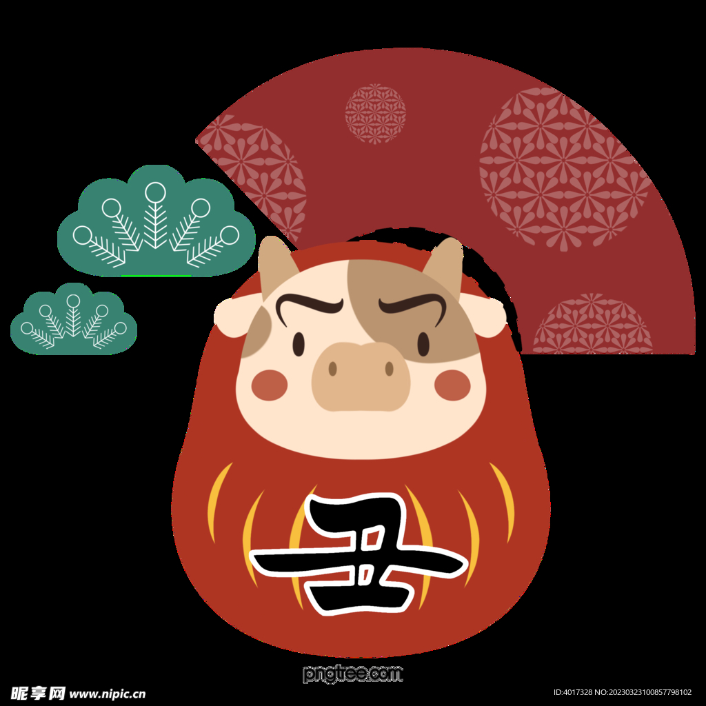 卡通牛扇子造型