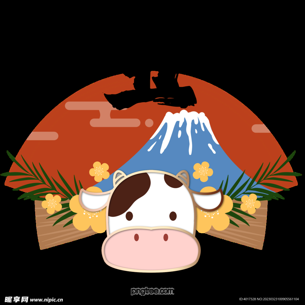 卡通牛扇子造型