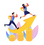 理财金融创业发财致富插画