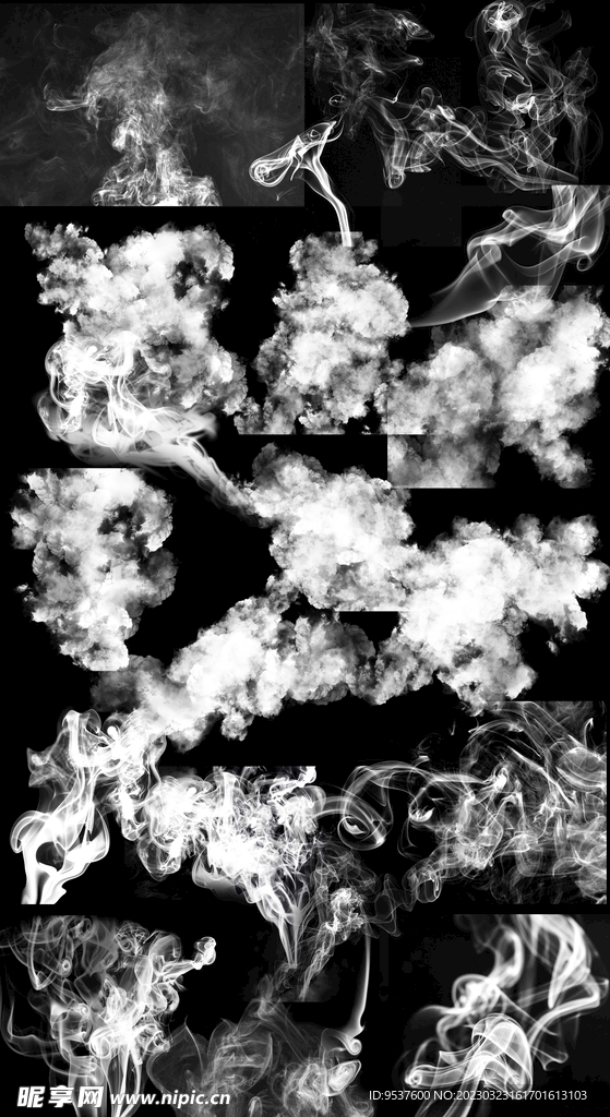 各种白色烟雾团雾合集