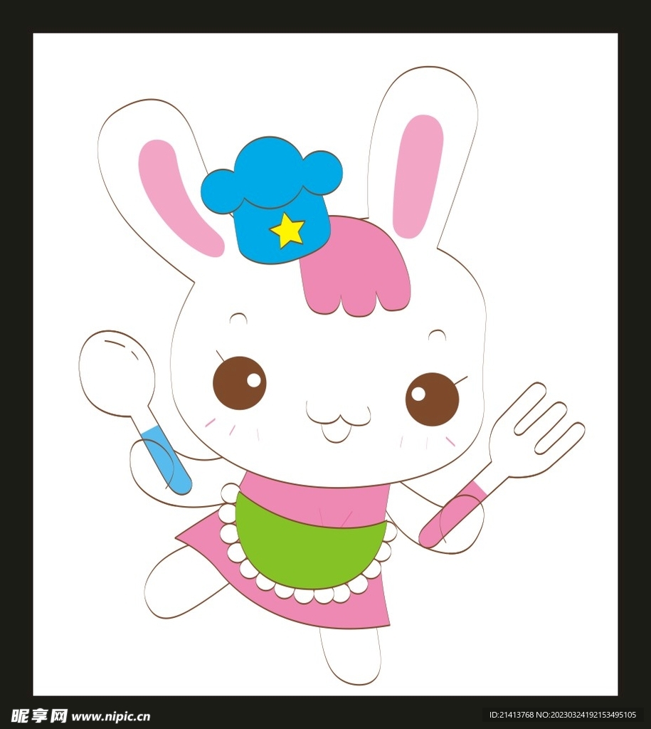 手绘卡通小兔