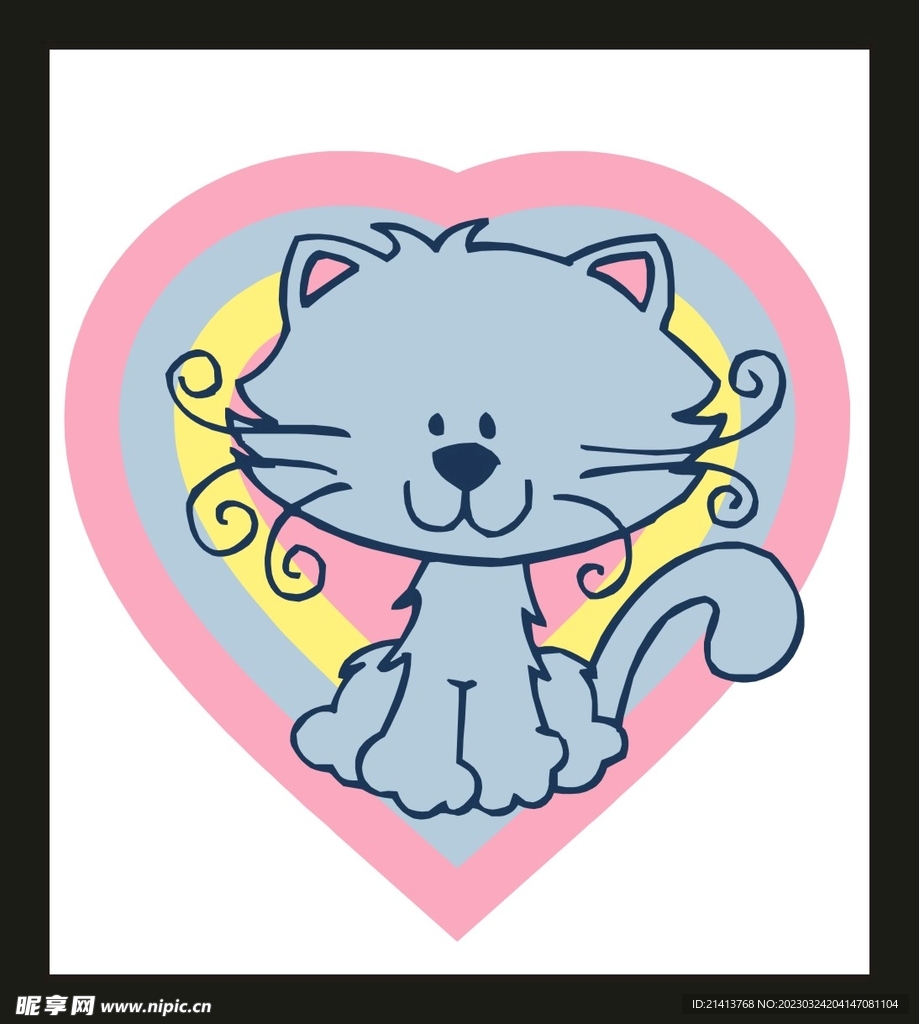 手绘卡通小猫