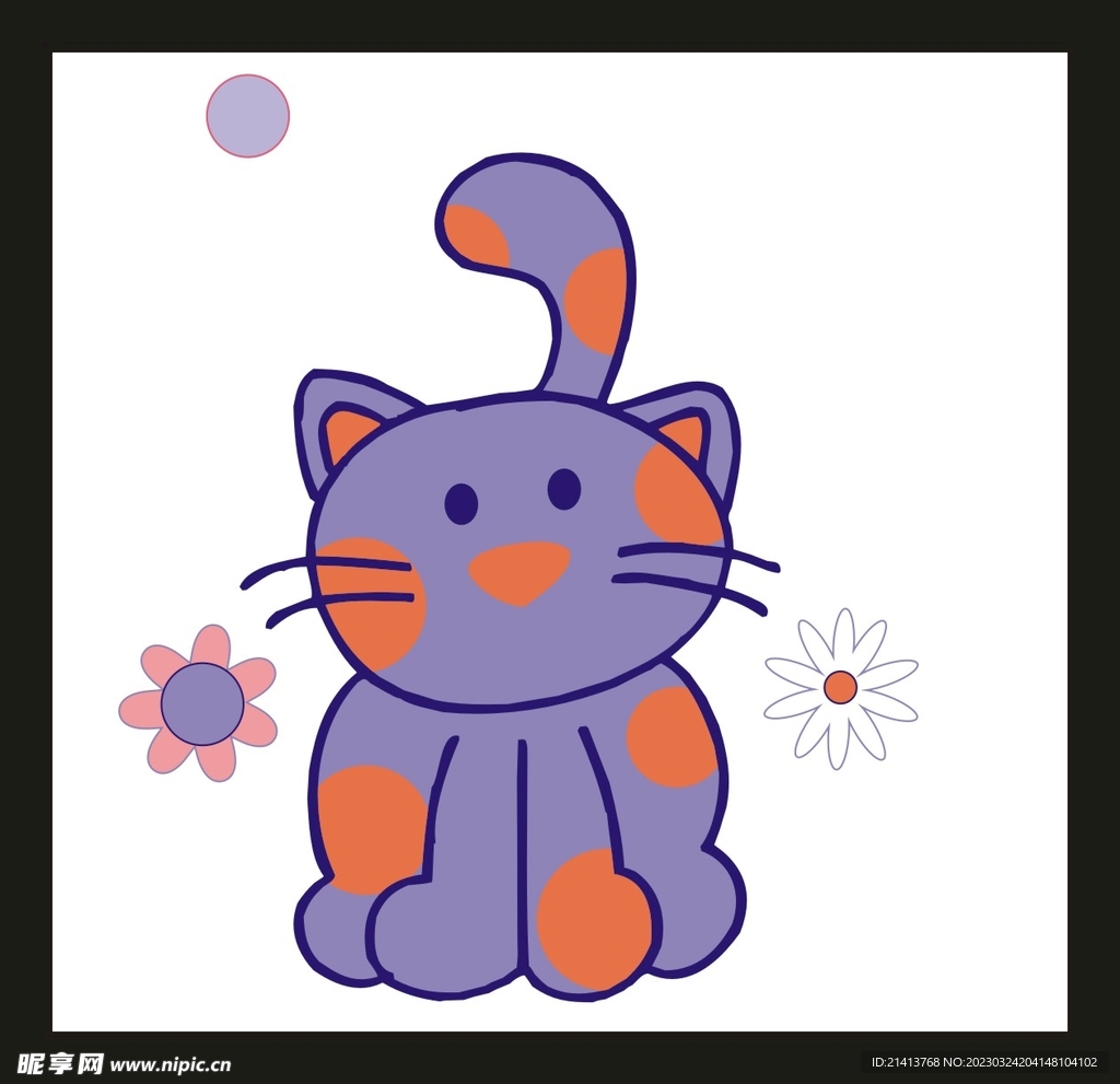 手绘卡通小猫