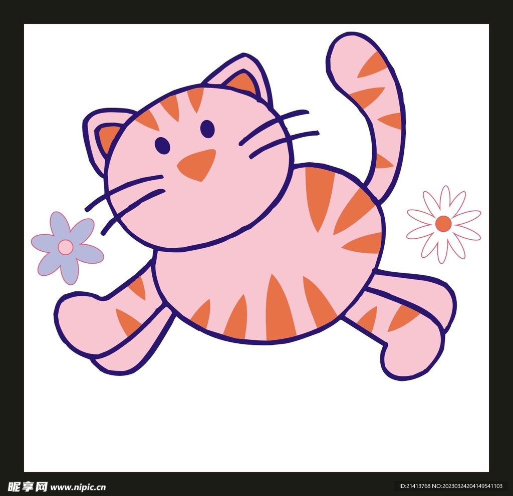 手绘卡通小猫