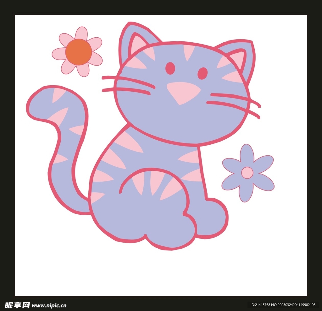 手绘卡通小猫