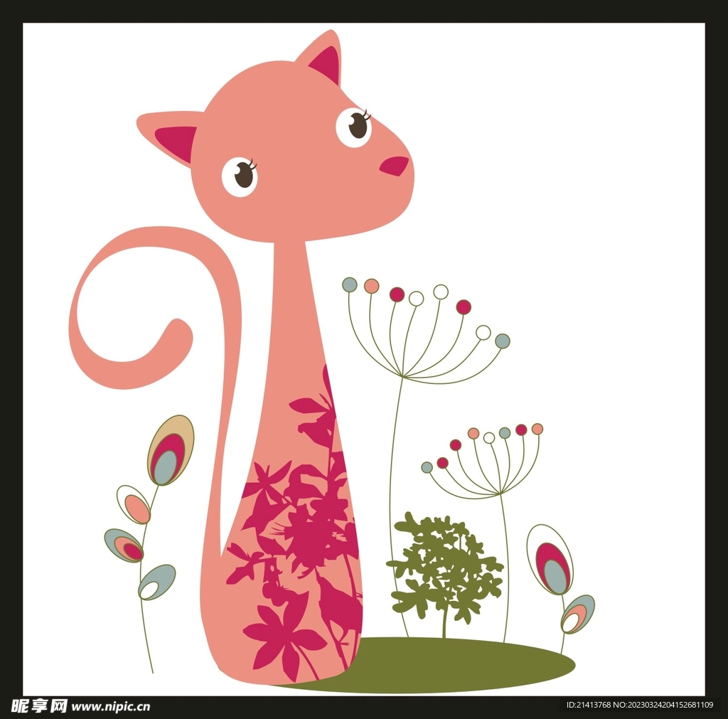 手绘卡通小猫
