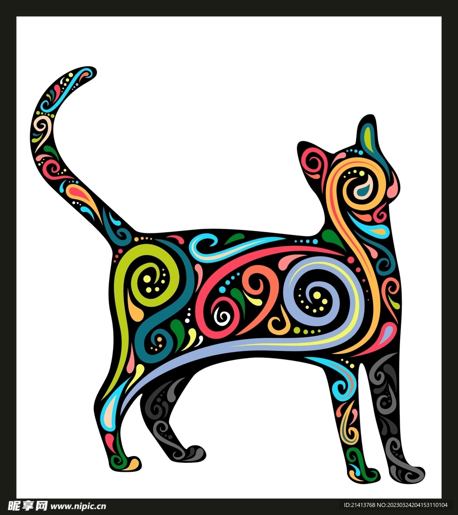 手绘卡通小猫