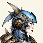 国潮女战士插画