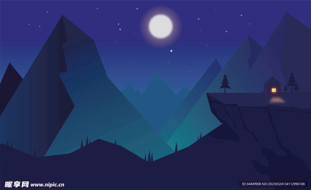 夜晚插画