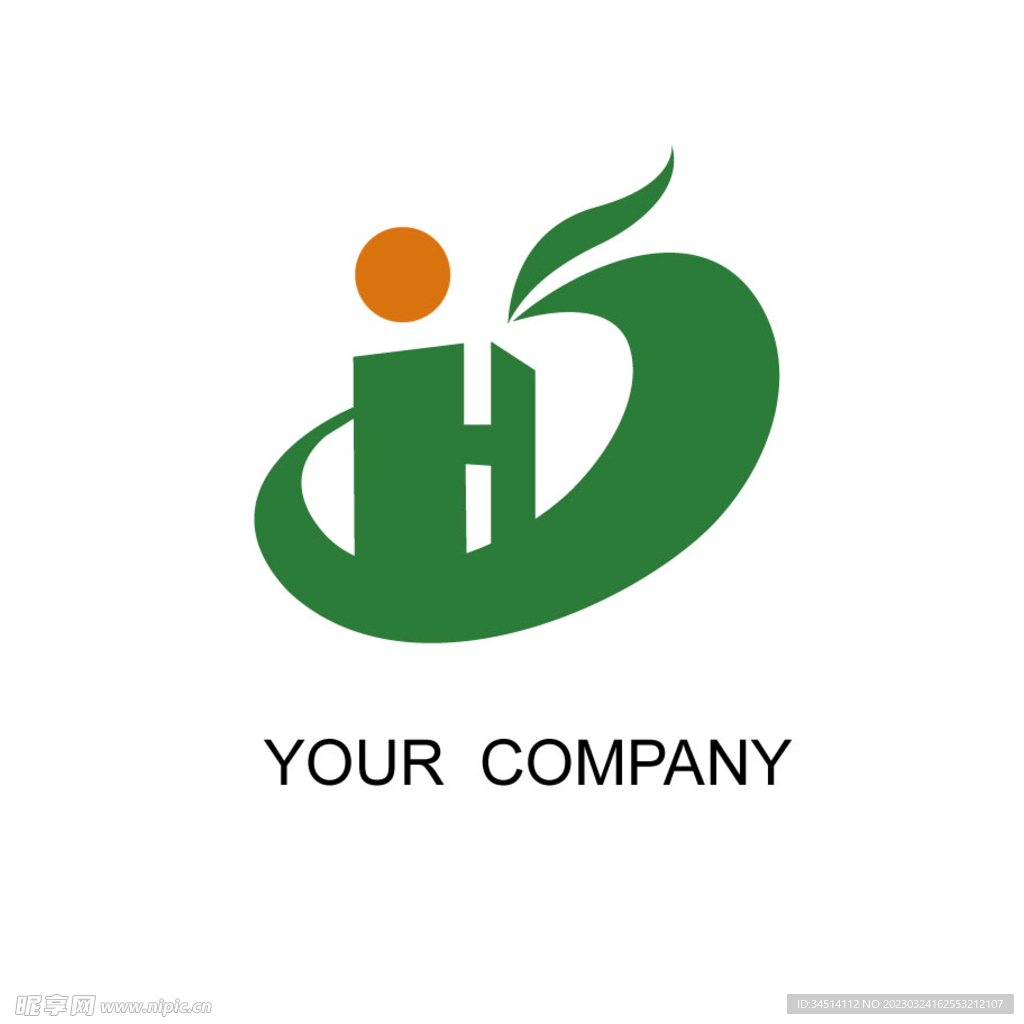 H字母 农业生态logo