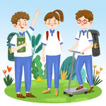  卡通学生 