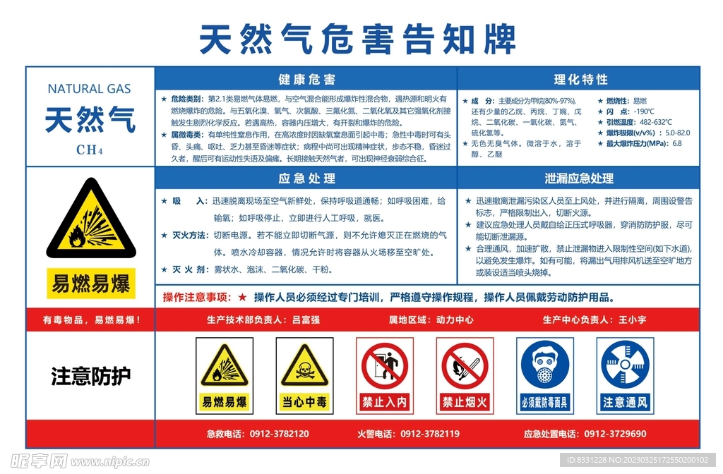 天然气危害告知牌