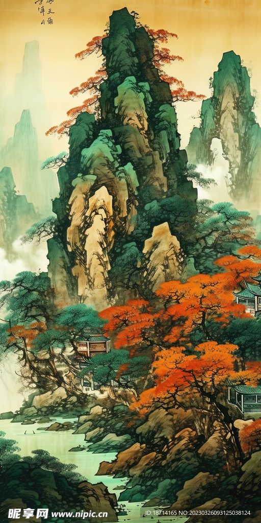 彩墨山水画