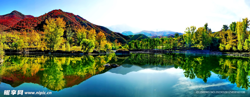 山水风景  湖面