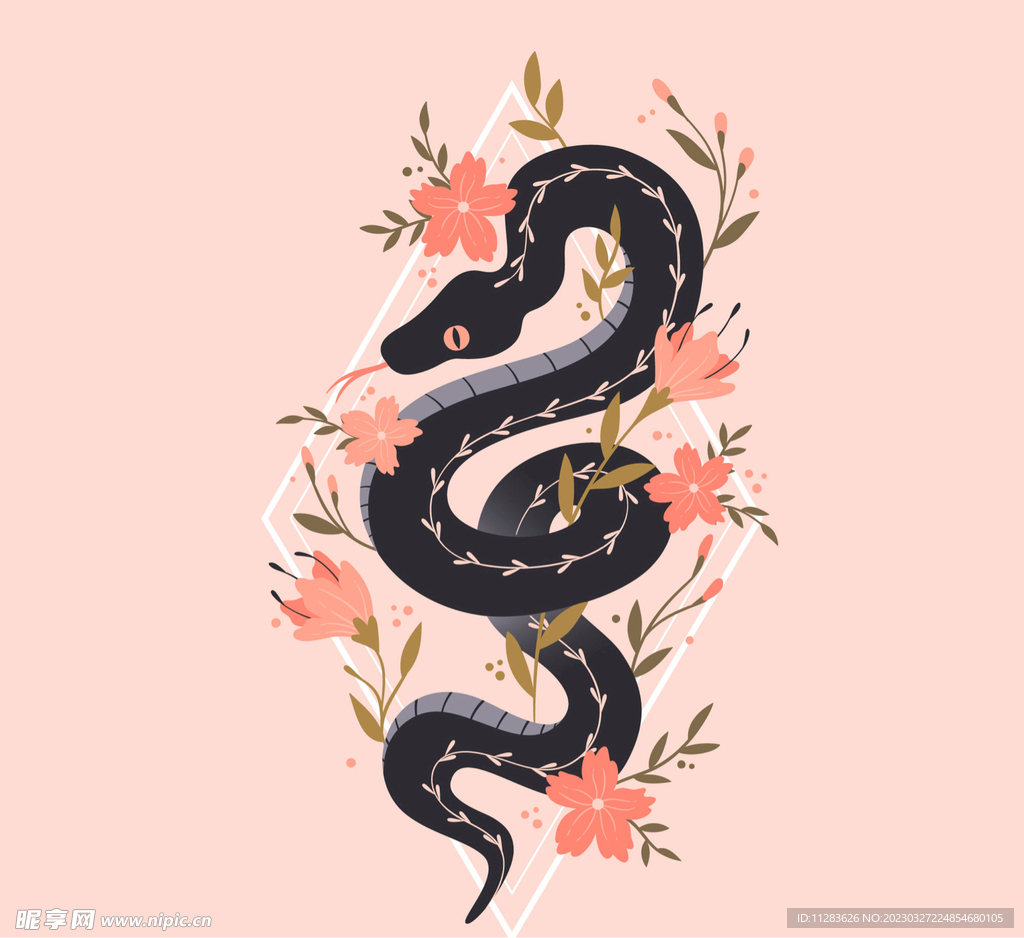 蛇插画