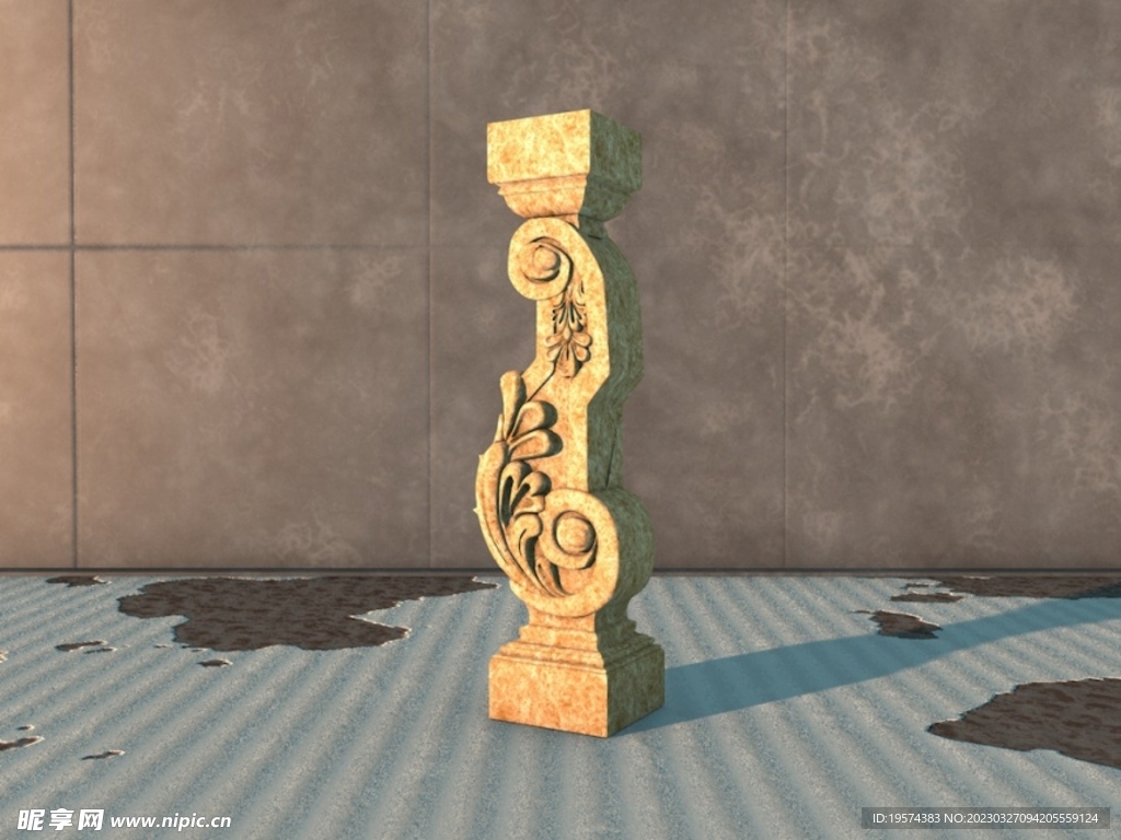 C4D模型罗马石柱