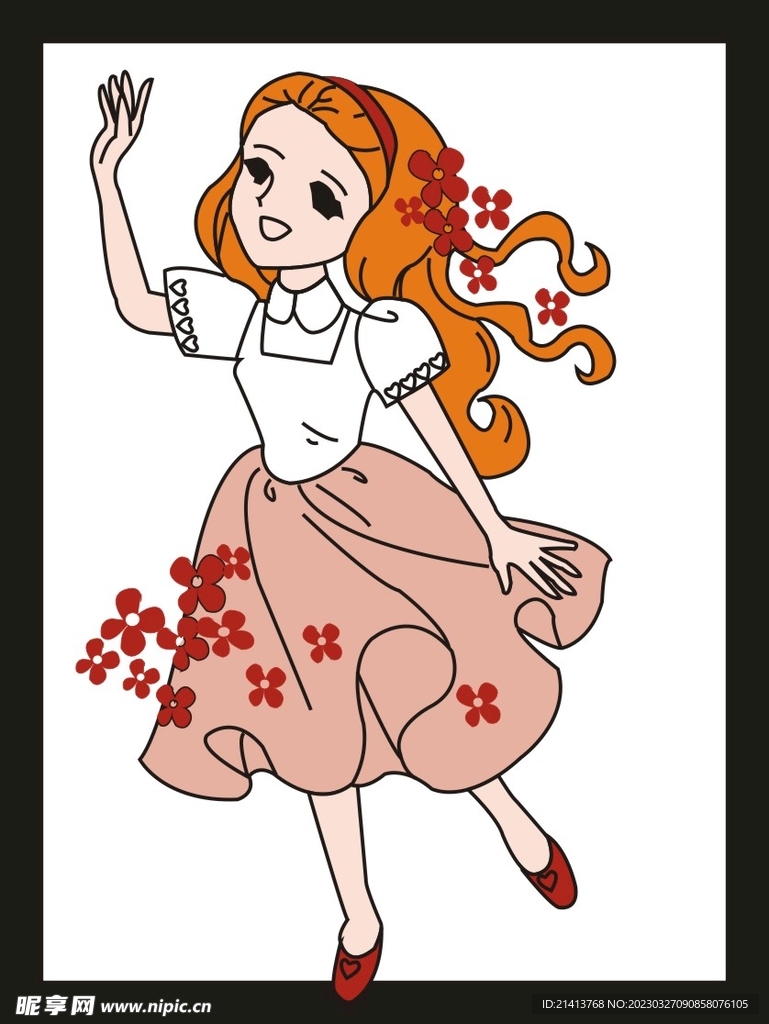 手绘卡通女孩