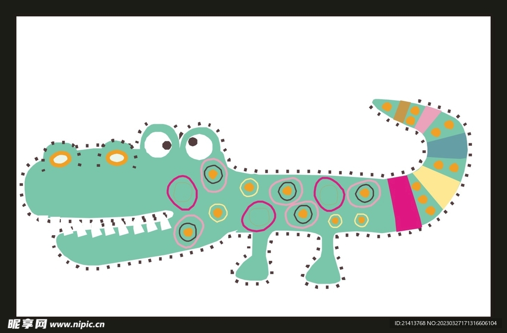 手绘卡通鳄鱼