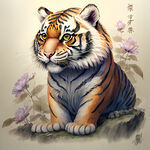 老虎插画