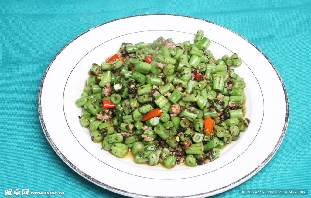 榄菜肉松豆角