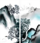 山水水墨挂画