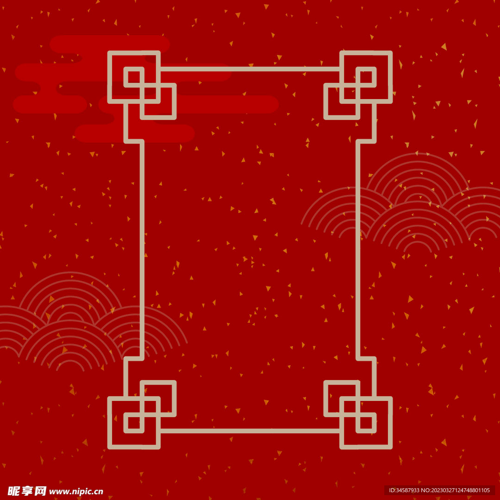 中国传统花边矢量图案