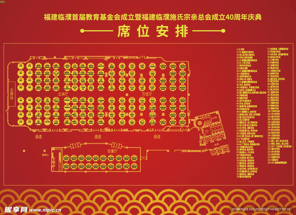 临濮堂40周年庆典席位图
