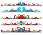 中国传统环纹装饰线条风格线素材