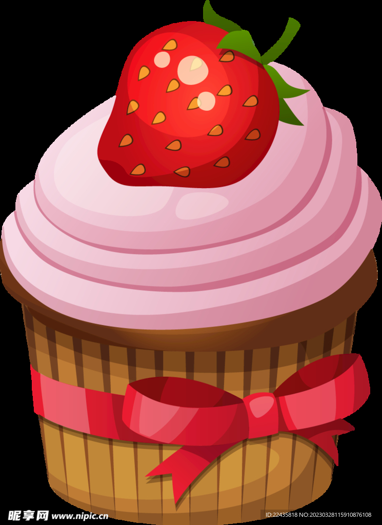 草莓蛋糕png素材