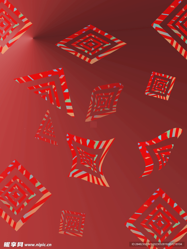 红色立体背景