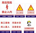 工地高压危险当心触电注意安全