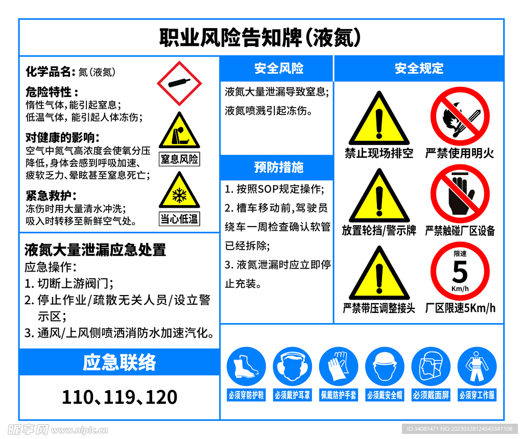职业风险告知牌（液氮）