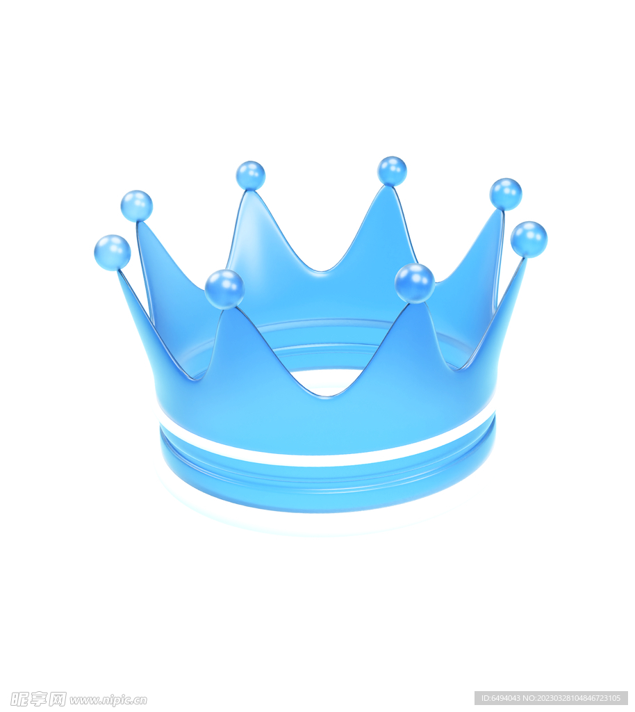 蓝色水晶皇冠尊贵王冠图标 