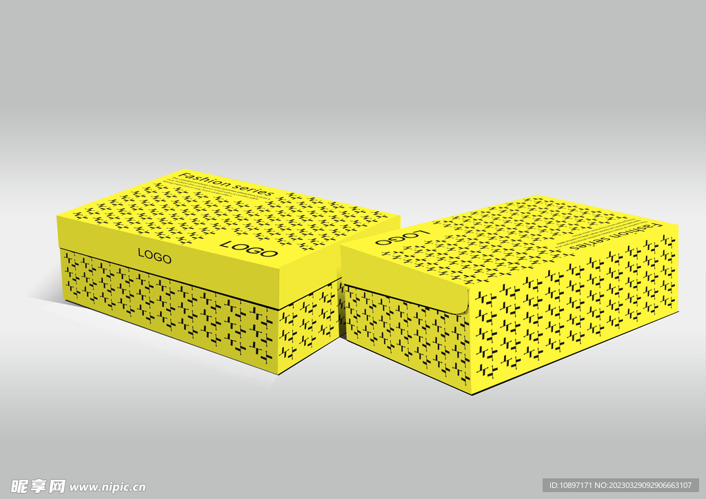 时尚黄色鞋盒
