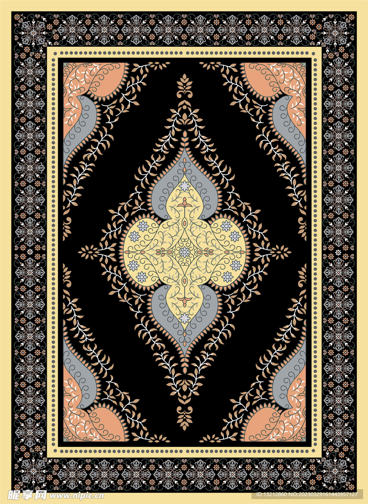 复古民族风地毯花纹