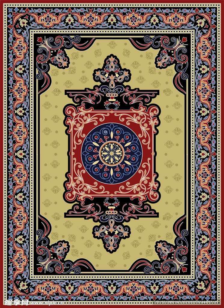 复古民族风地毯花纹