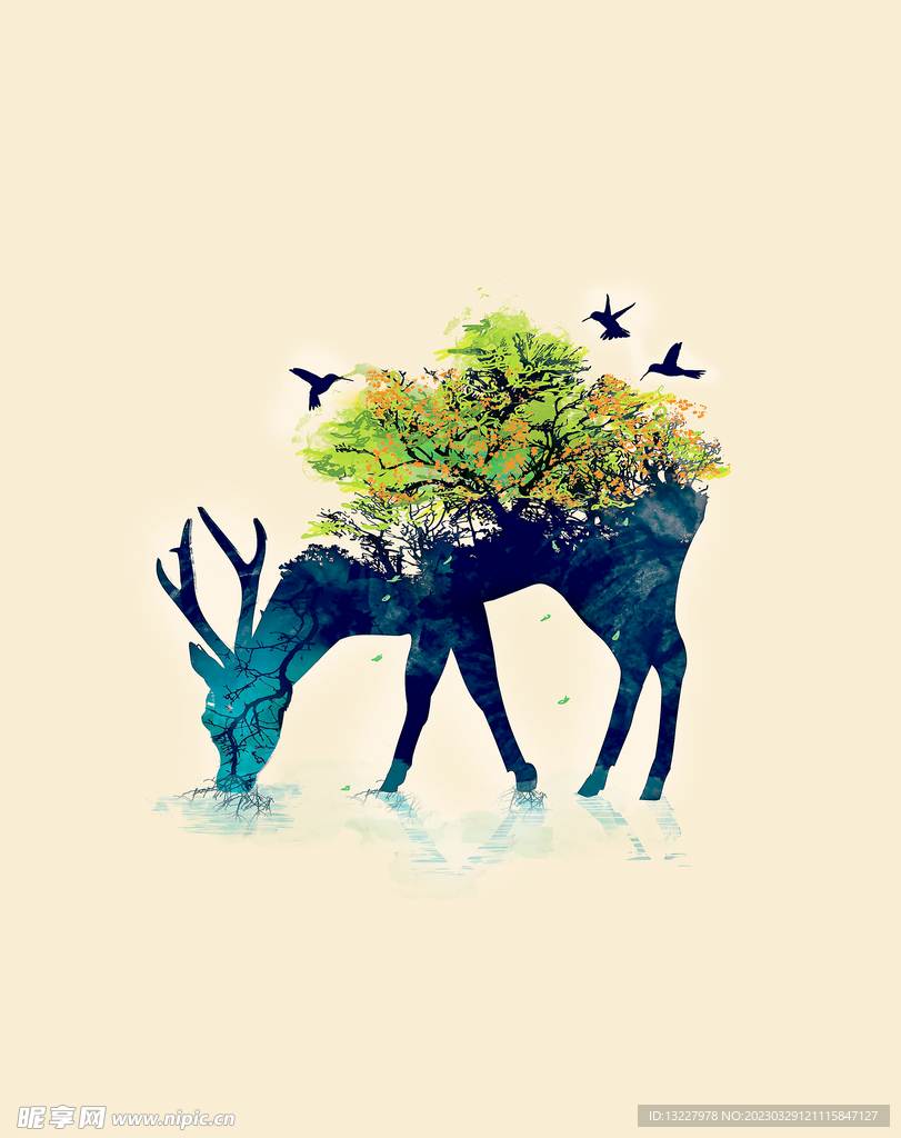 绿色麋鹿
