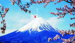 富士山下的樱花