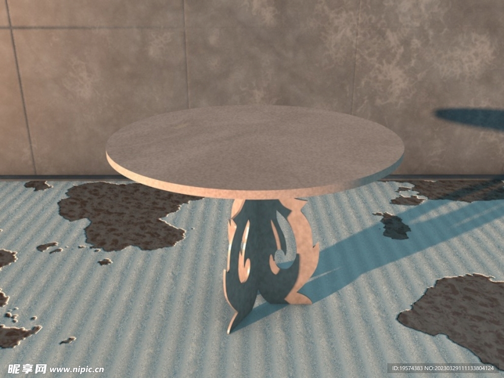 C4D模型公园石桌