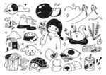 线形图 女孩