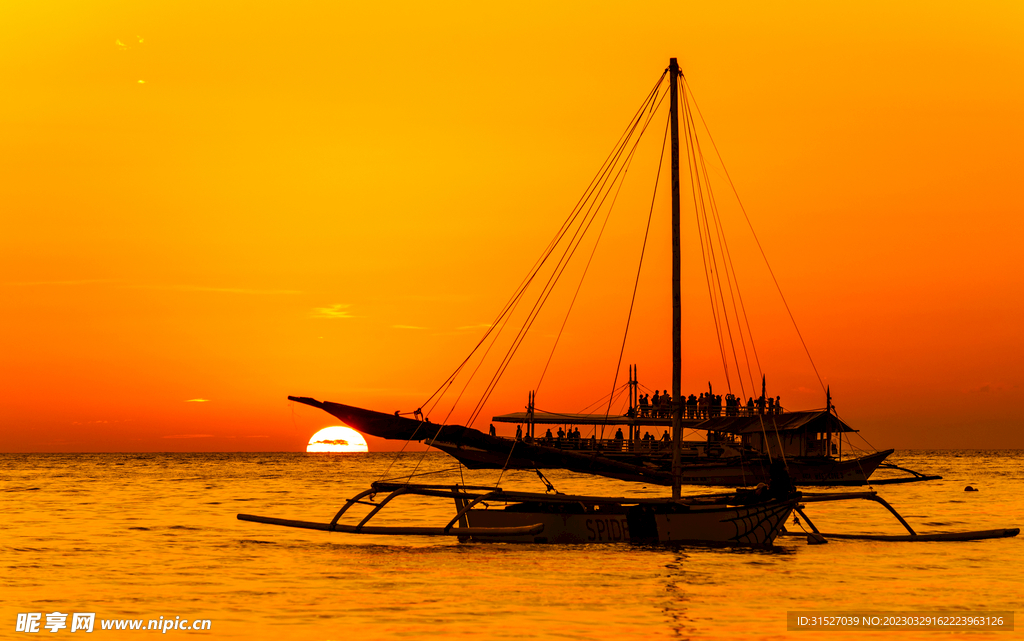 唯美海边夕阳