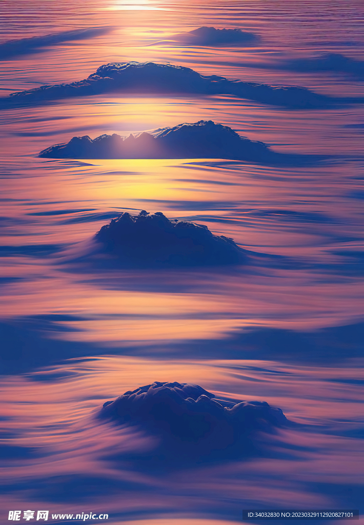 抽象夕阳云朵
