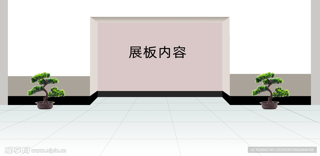 简单展板背景墙  