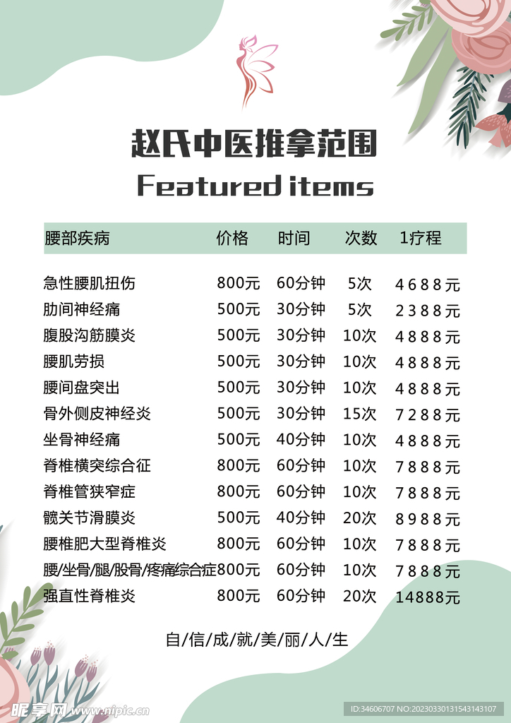 中医价目牌