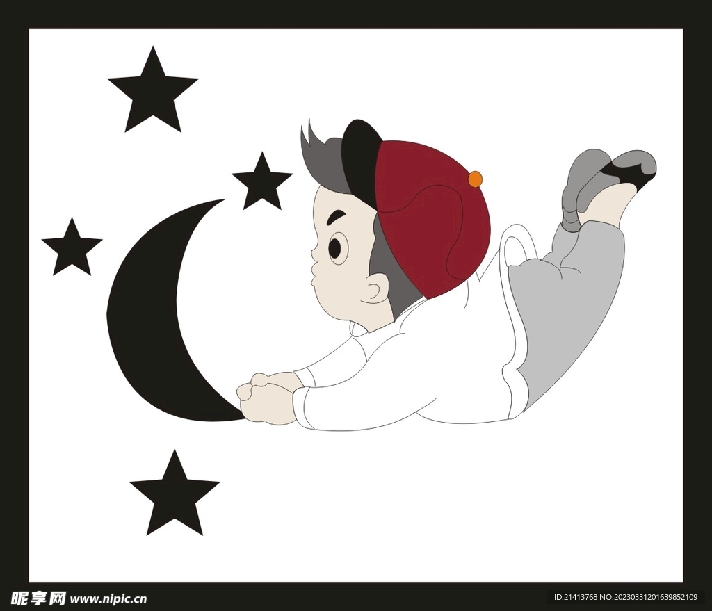 手绘男人男孩